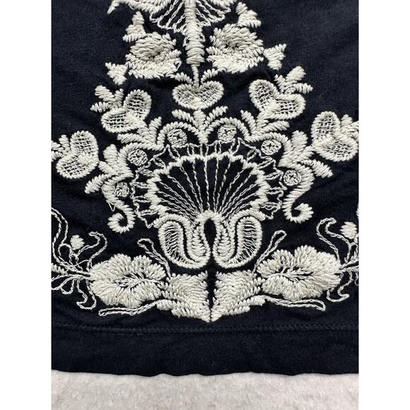 Johnny Was Dress Womens XS Black Floral Embroidered Off Shoulder - Picture 7 of 10